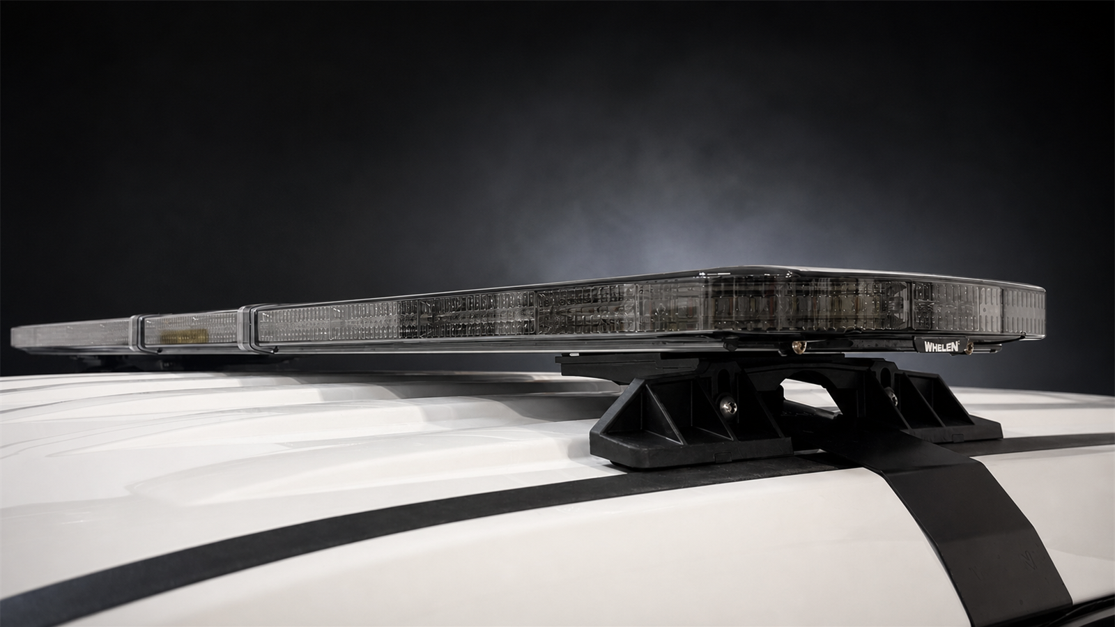 Whelen emergency lightbar mounted on a patrol vehicle